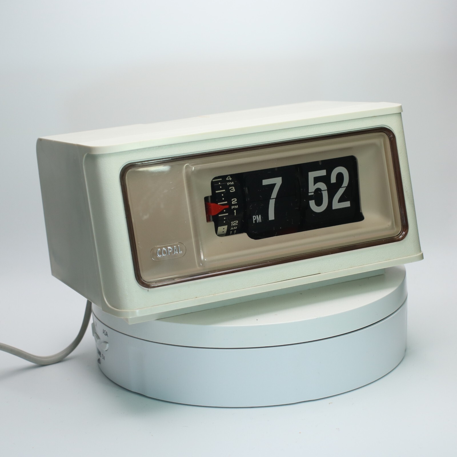 Copal Flip Clock Alarm RP160 White Space Age 1970s With Box Excellent