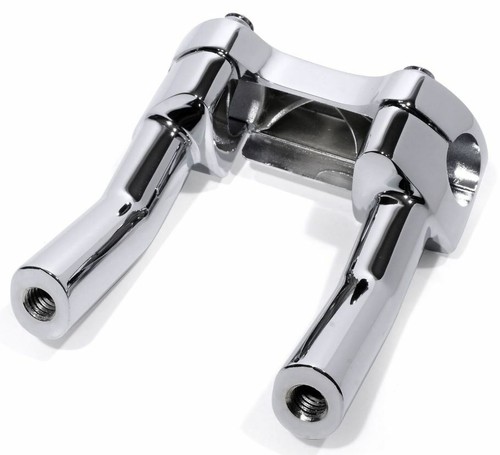 Riser Sportster Dyna Softail Cromati Arretrati per Moto 11,5cm Rialzi Manubrio - Foto 4 di 5