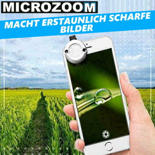 MICROZOOM mobiltelefon okostelefon mikroszkóp makrolencse LED 30x nagyító tabletta nagyító - Zdjęcie 3 z 6