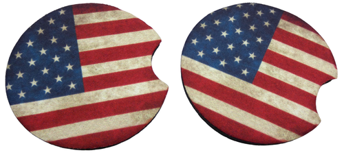 2 x Rubber Car Cup Coasters Subdued Interior Accessories American Flag 2.60" - Picture 5 of 14