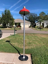 1940's RED 20" revere porcelain enamel gas station pump light