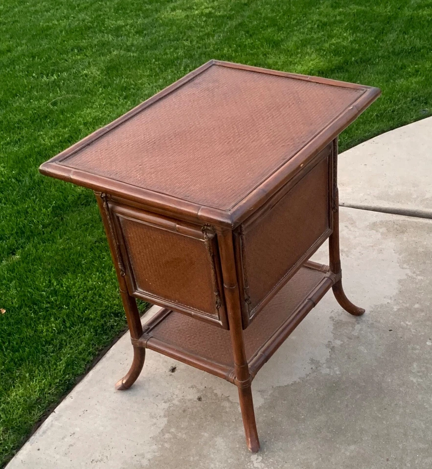 Mesa de té inglesa de bambú con laterales plegables Foto 3 de 4