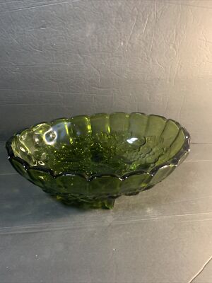インディアナ・グラス・カンパニー　Oval Center Bowl ヴィンテージ s-l400.jpg