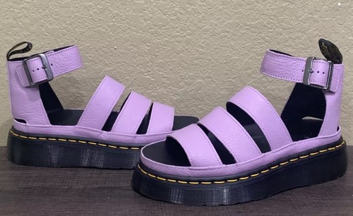 Dr Martens Clarissa II Quad Women's Lilac Purple Leather Platform Sandals US 6 - Picture 3 of 6
