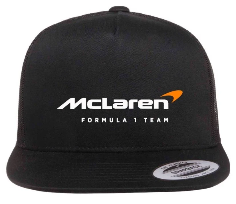 McLaren Formula 1 Team Racing Cap Flexfit Hat FlatBill Yupoong Trucker Cap OS