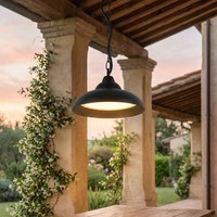 Led HäNgeleuchte AußEn Aluminium 25 Cm Breit IP44 Schwarz Rund 1200 Lm Modern