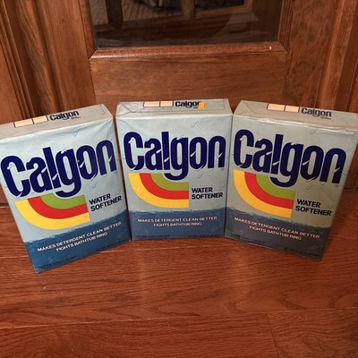 RARE Calgon Water Softener Laundry Powder Discontinued Rare Rainbow Box Lot Of 3