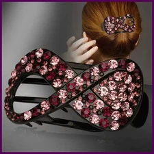 Women Large Rhinestones Hair Clamp Hair Clip Crystal Duckbill Claw for Women