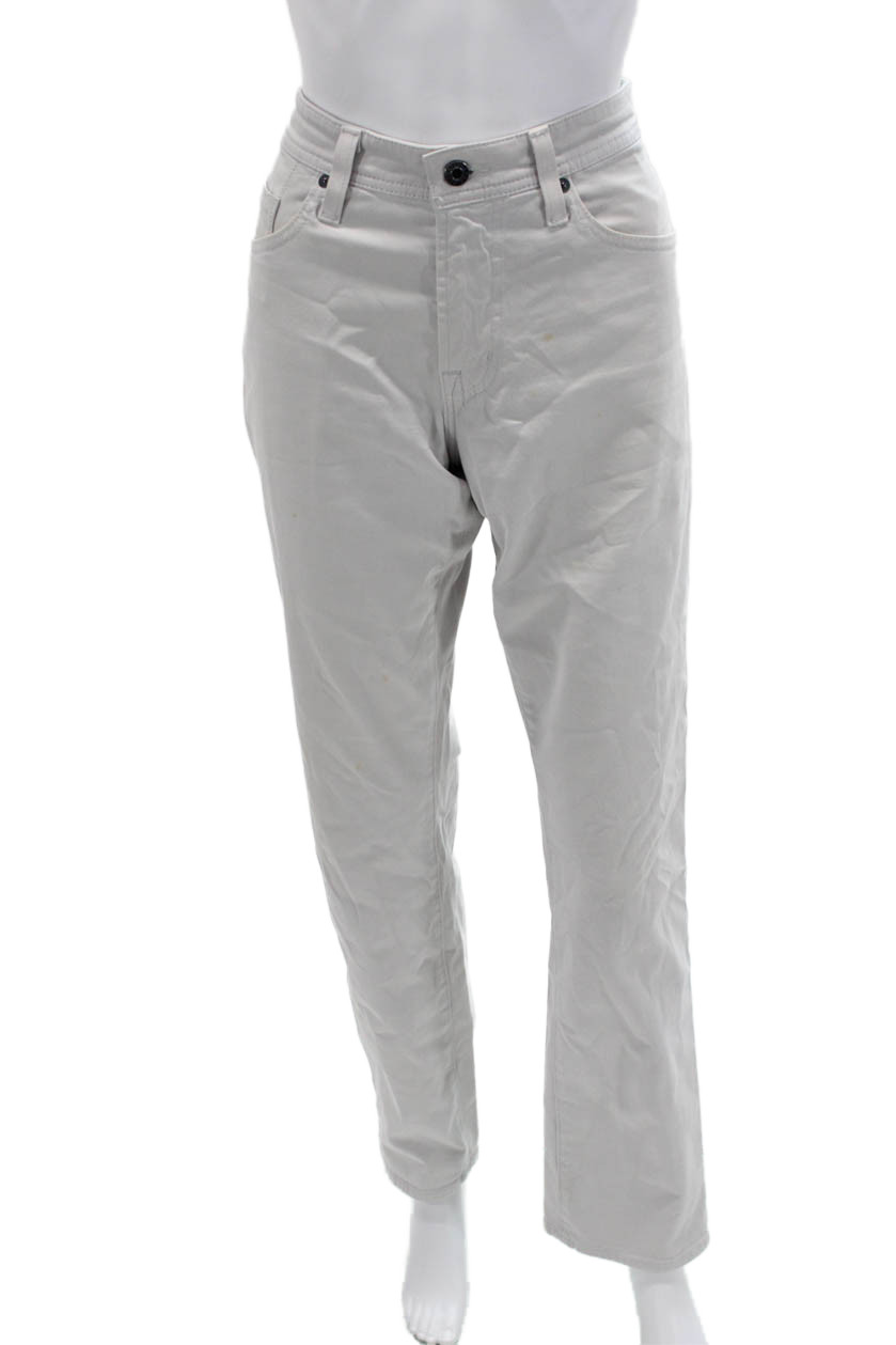 AG Mens Chino Khakis Gray 97% Cotton Stretch Size 31