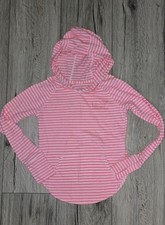 Vineyard Vines Girls Hooded Striped Long Sleeve Whale T Shirt Size XS 5-6...