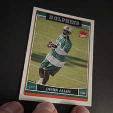 Topps 2006 Topps Football Rookie Jason Allen Miami Dolphins #317 Card. rookie card picture