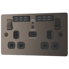 LAP WiFi Extender Socket Double Switch USB Port 13A 2 Gang Single Pole 240 V