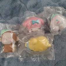 Sanrio Characters Sleepy Mascot Light 4pc Set Monkey, My Melody, Cinnamoroll,