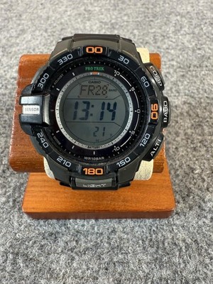 Casio Pro Trek Mens Watch Digital Black Altimeter Compass Solar 3415 PRG-270