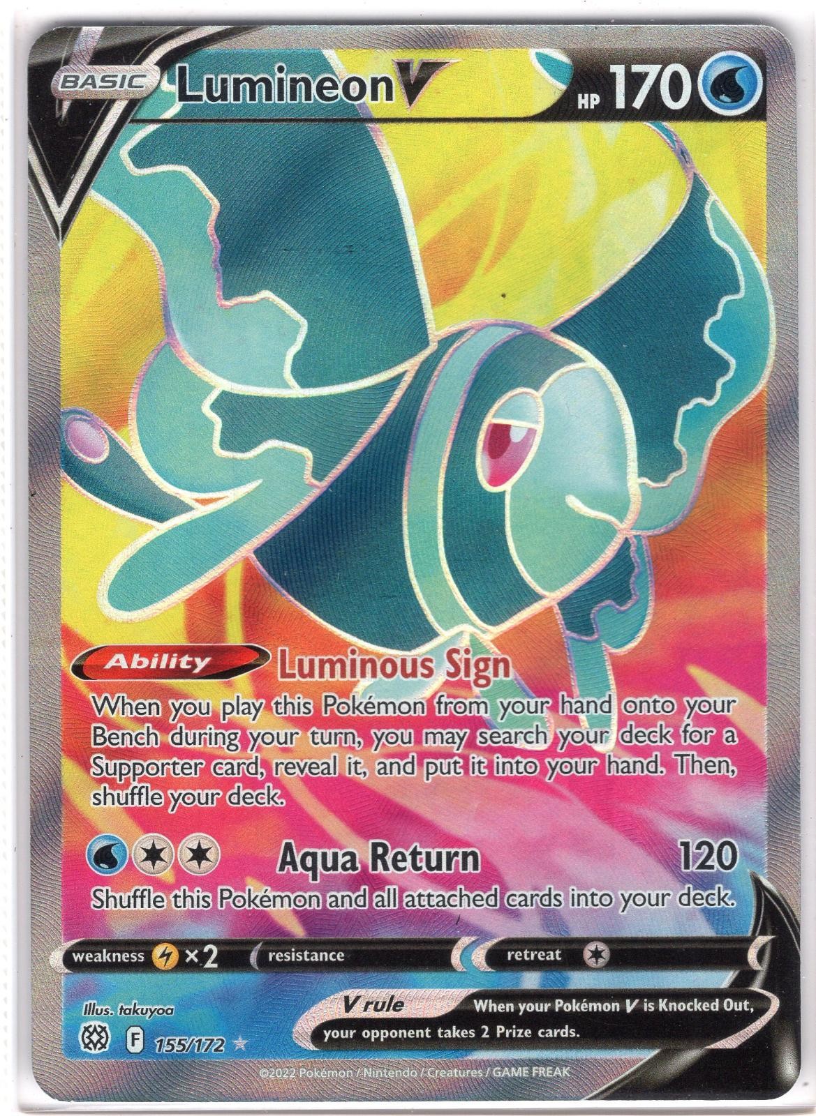 Lumineon V 155/172 Ultra Rare Brilliant Stars Pokemon Holo Near Mint