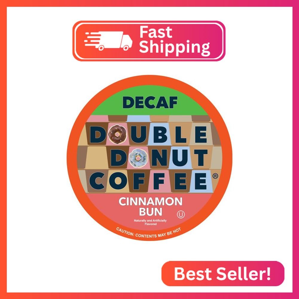 Cinnamon Bun Coffee Medium Roast Decaf Flavored Coffee Pods for Keurig K Cups Ma