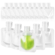 15 Pcs Transparent Travel Pouches Reusable Squeeze Bags For Toiletries Storage