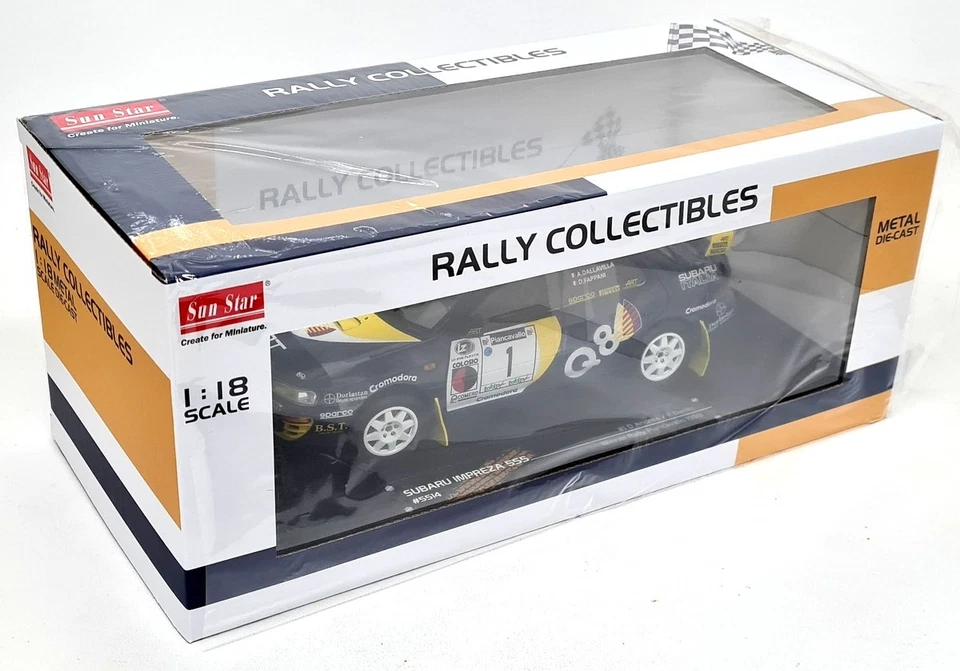 Sunstar 1/18 Subaru Impreza 555 Winner Rally Piancavallo 1998 Model Car - Image 2 of 4