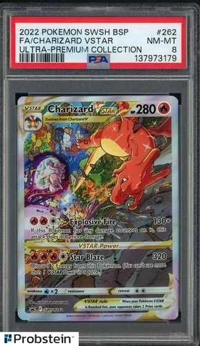 2022 Pokemon SWSH BSP Ultra Premium Collection #262 FA/ Charizard VSTAR PSA 8
