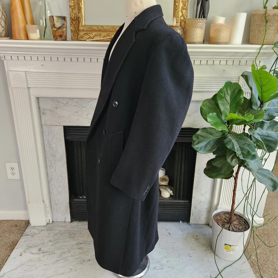 Abrigo De Colección Años 70 Christian Aujord Negro Talla 42 Mezcla Cachemira Formal Dinero Antiguo Foto 4 de 4