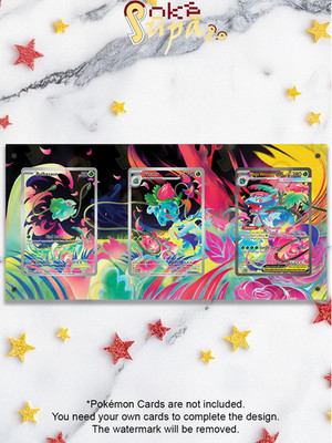 NEU Große Magnethülle 2.0 + Extended Art + Ständer - Mega Venusaur und Familie