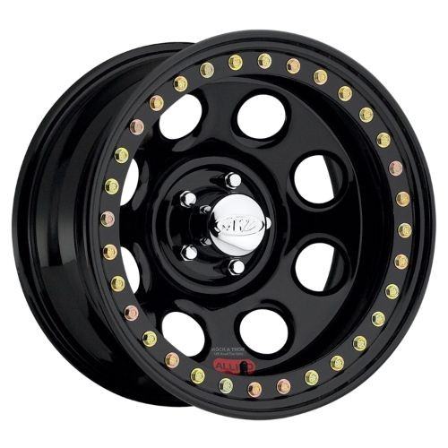 17x8 Raceline RT81 Rock 8 Beadlock Black Steel Wheels 6x5.5 (-24mm) Set of 4