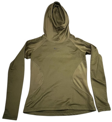 Nike Hyperwarm Hooded Pullover Long Sleeve Athletic Shirt Women's Small Green
