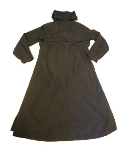 Garnet Hill Longline Cinch Black Raincoat/Wind Breaker Sz Small Chic Lightweight - Picture 6 of 13