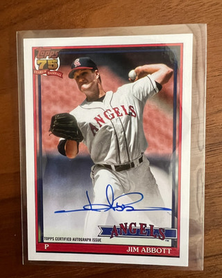 JIM ABBOTT 2026 Topps Series 1 Autograph - Los Angeles Angels Auto