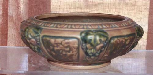 Roseville FLORENTINE I Brown 1920 Art Pottery Ceramic Bowl 126-5