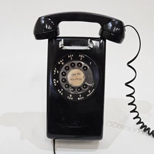 Vintage Black Bell System 554BMP Southwestern Rotary Wall Phone Made in USA