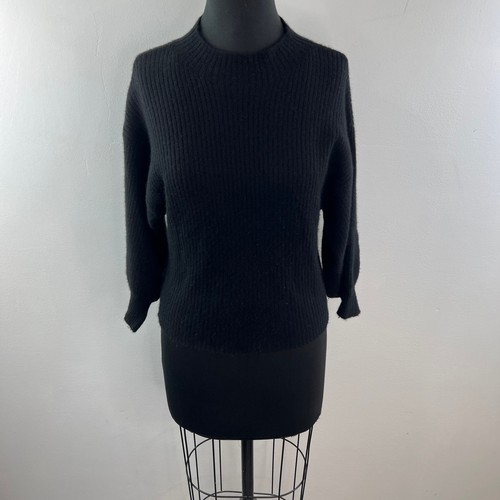 Suéter Pullover 525 America Negro Acanalado Mezcla Cachemira Mangas Largas Talla M - Imagen 2 de 9
