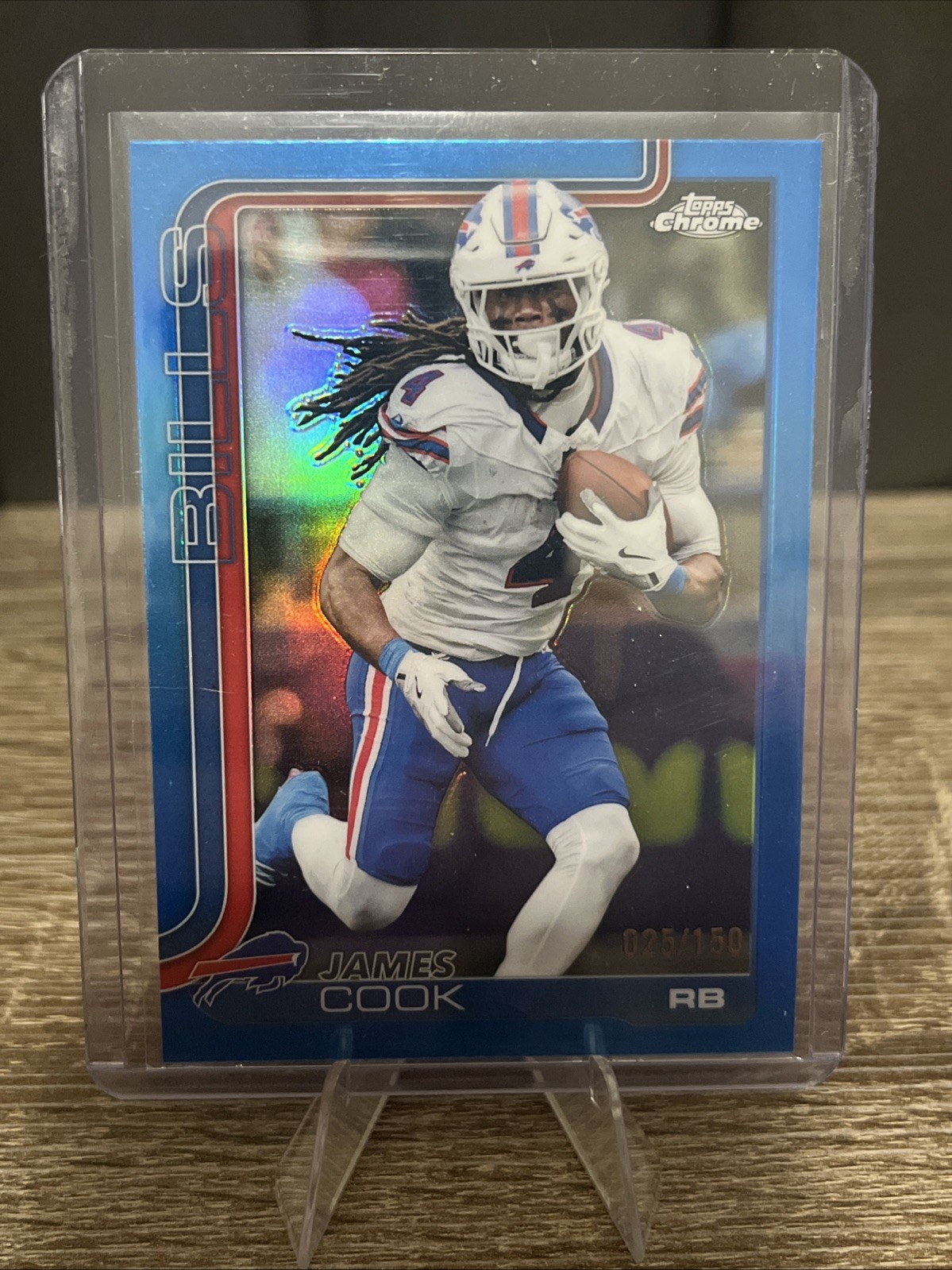 JAMES COOK 2025 Topps Chrome Blue Refractor /150 Buffalo Bills Color Match