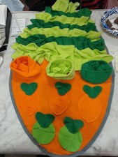 Dog Snuffle Mat Interactive Carrot Shaped Snack Foraging Slow Feeder New