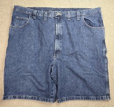 Y2K Wrangler 48 Shorts Blue Denim Carpenter Jeans Baggy Jorts Work Logo Wide