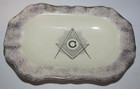VTG Masonic Square & Compasses Ceramic Ashtray Tobacciana Tobacco Mason 3" x 5" — photo 1