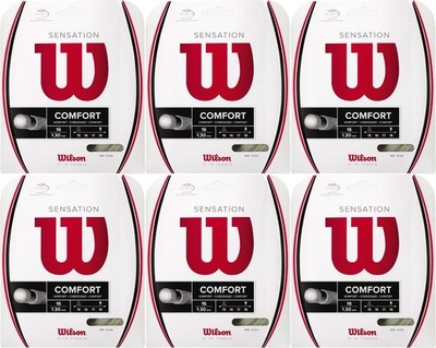 6 Sets Wilson Sensation 16 Gauge 1.30mm Tennis String Set