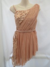Peach Blush Sequin Lyrical Contemporary Dance Dress Costume MA Medium Adult
