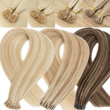Stick I Tip 100 Remy Human Hair Extensions Pre-bonded 1g/s or 0.5g/s Balayage