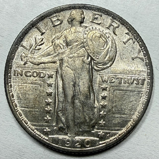 1920 P Standing Liberty 1/4 Quarter Dollar 25c Philadelphia 90% Silver Coin SLQ