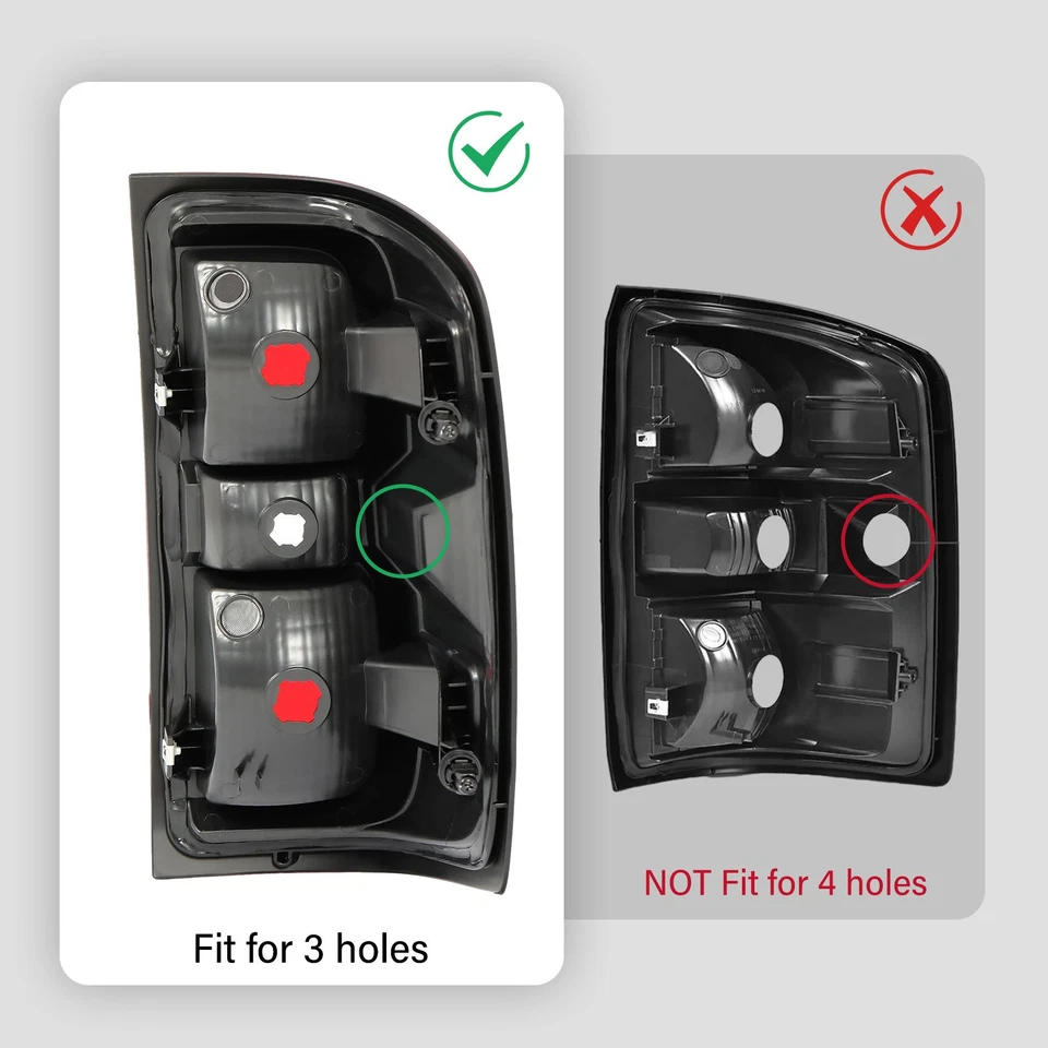 Black Brake Tail Light Assembly For Chevy Silverado 1500 2500 3500 2014-2019 - Image 3 of 4