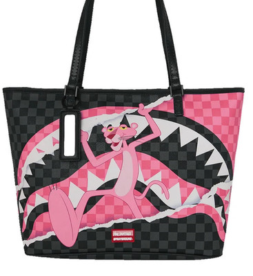 Sprayground Pink Panther BREAK THRU Tote New Black Large Shoulder Travel Bag
