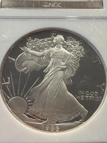 PROOF 1986-s Silver American Eagle. 1 troy oz .999 Fine. NGC PF69 UC  022815