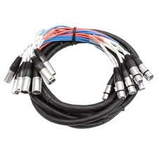 Seismic Audio Speakers 8 Channel Low Profile XLR Send Sub Snake Cable, 15'