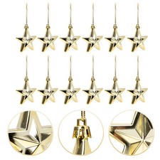 12pcs Christmas Star Pendants Christmas Tree Hanging Pendants Xmas Decorations