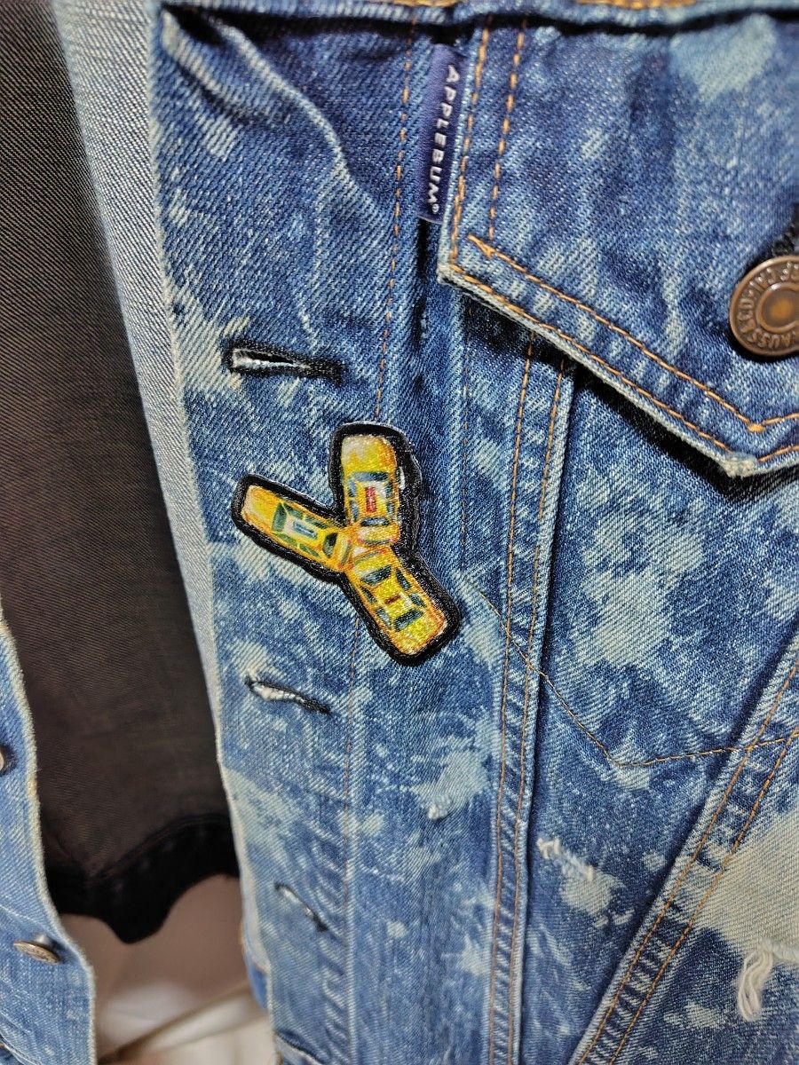 APPLEBUM vintage denim jacket patchwork damage pr… - image 5