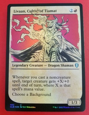 1x Livaan, Cultist of Tiamat | FOIL Showcase | Battle for Baldur's Gate | MTG