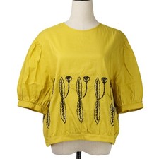 mina perhonen developpe 3/4-Sleeve Blouse abs1259 Size 40 Yellow Women USED