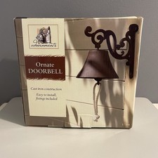 Cast Iron Door Bell Rustic New Boxed Adoorments Fixings Gardman instructions 