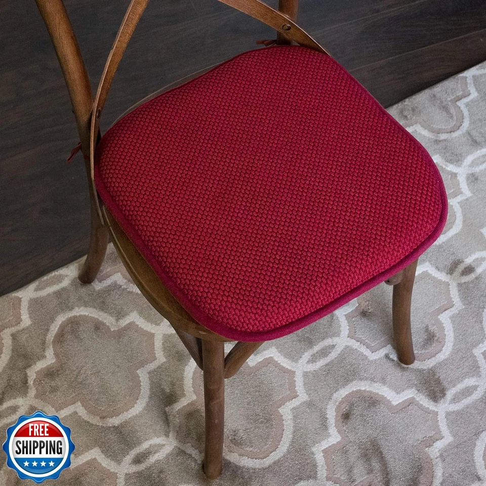 Sweet Home Collection Chair Cushion Memory Foam Pads with Ties Ho - Image 2 of 4